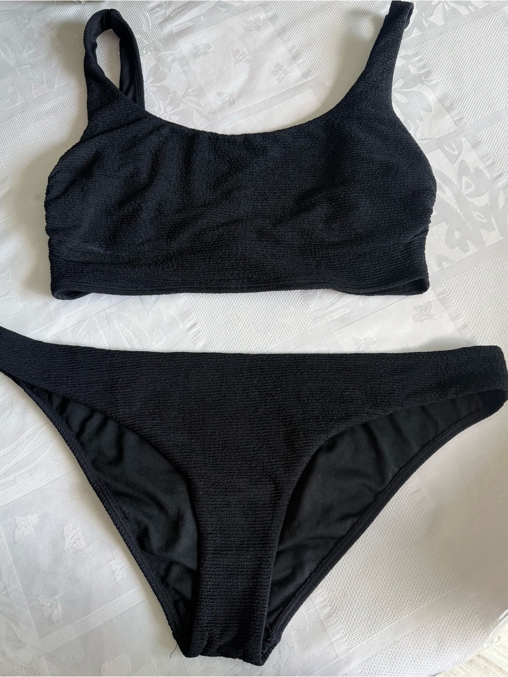 Gianni Bini Black Textured Two-Piece Bikini